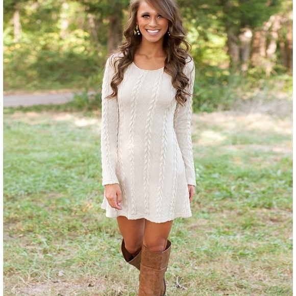Dresses & Skirts - 🆕 Womens Knitted Crewneck Sweater Dress